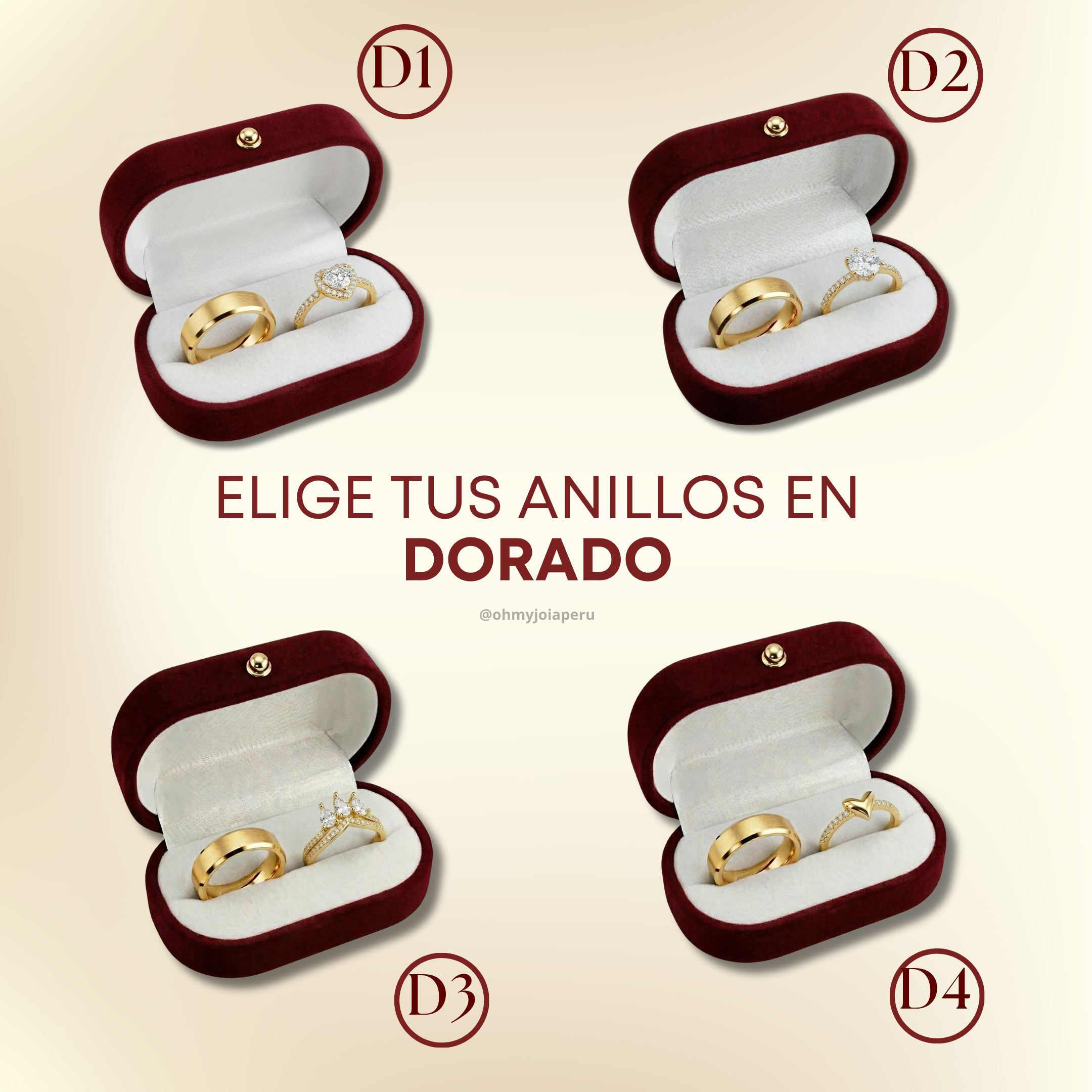 BOX ANILLOS DE PROMESA | BAÑO ORO 18K