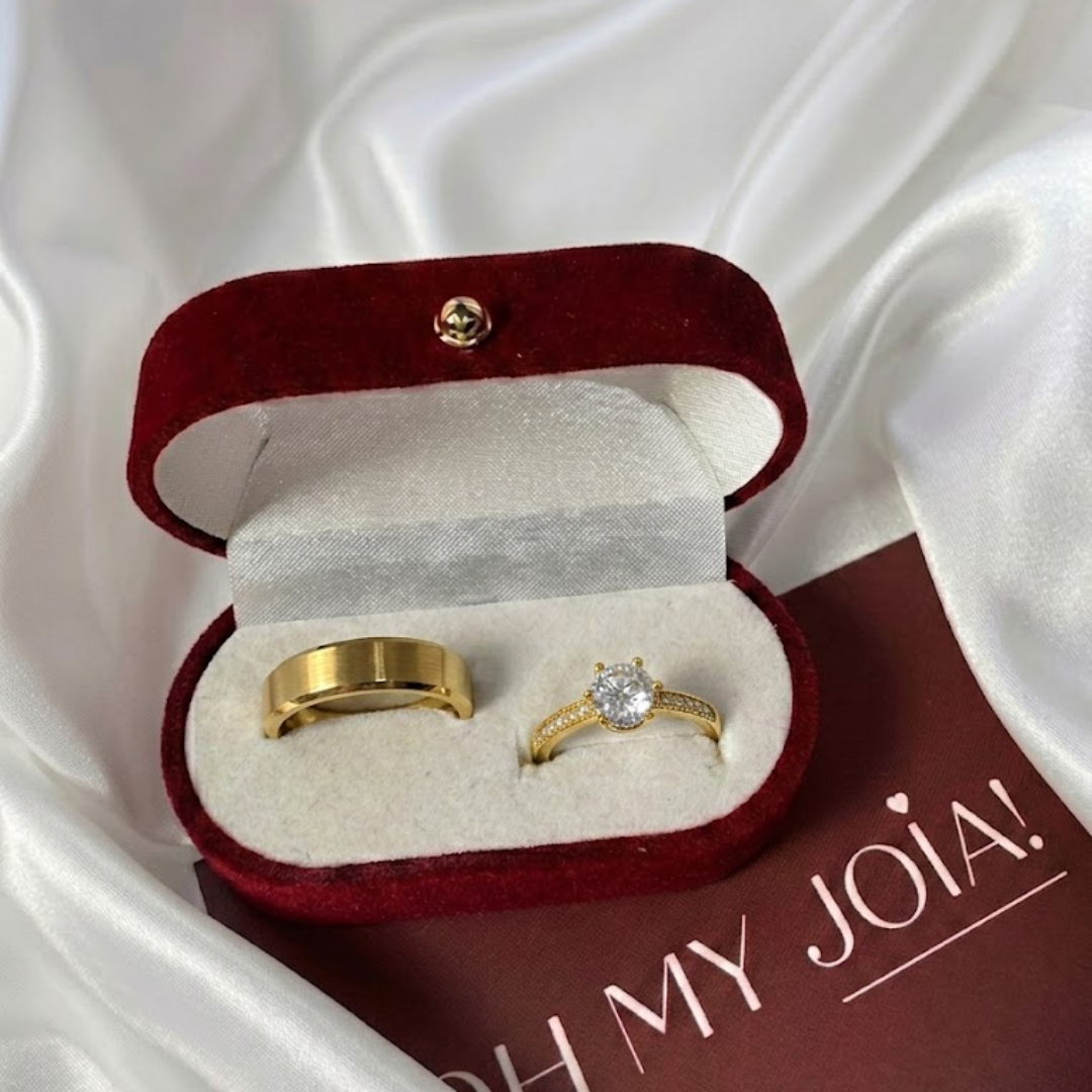 BOX ANILLOS DE PROMESA | BAÑO ORO 18K