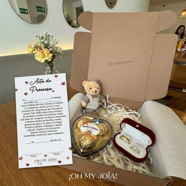 BOX ANILLOS DE PROMESA | BAÑO ORO 18K