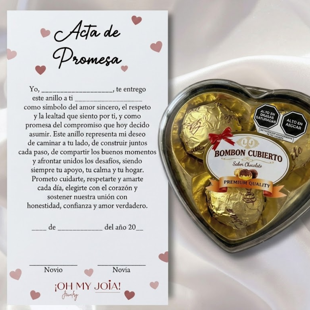 BOX ANILLOS DE PROMESA | BAÑO ORO 18K