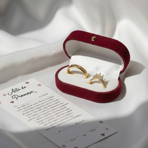 BOX ANILLOS DE PROMESA | BAÑO ORO 18K